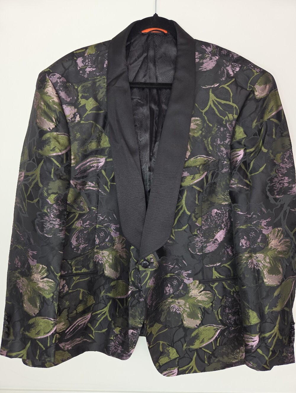 Tallia Men 52R Floral Jacquard Dinner Jacket Tuxedo Blazer Shawl Collar